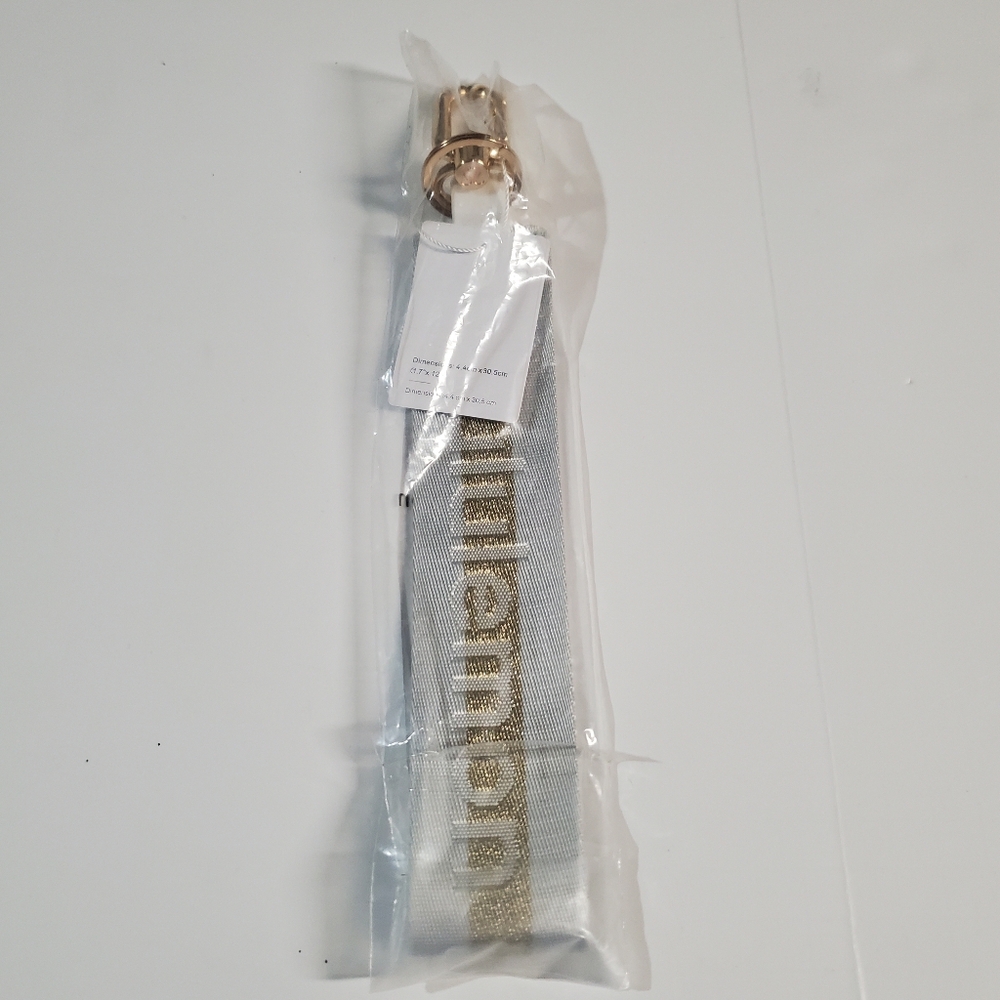 Lululemon Athletica Off White Silver and Gold Keychain